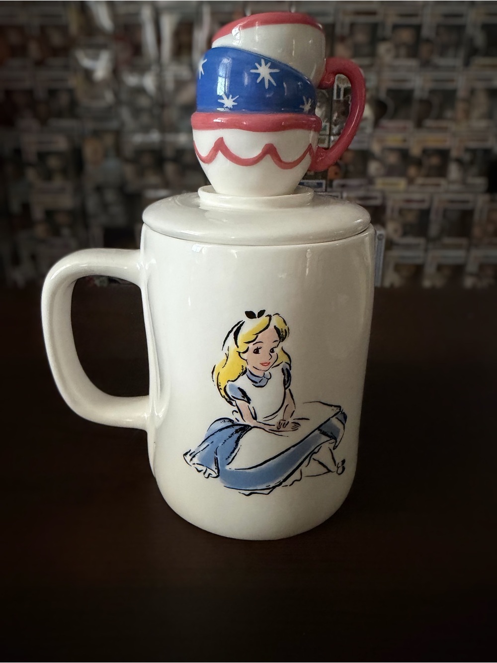 Alice in Wonderland Rae Dunn Mug with Teacup Lid